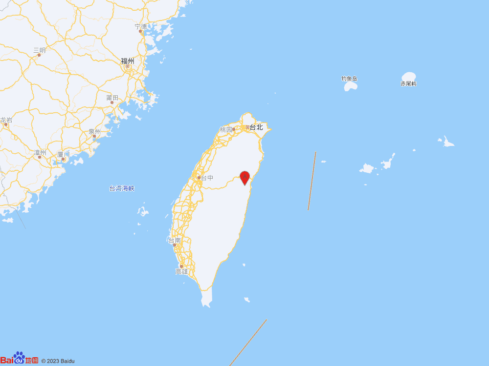 台湾花莲县（北纬24.08度，东经121.51度）发生4.1级地震